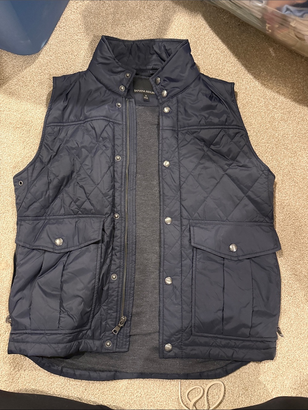 Banana Republic Quilted Navy Men's Puffer Vest